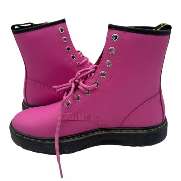 NEW Dr. Martens Zavala‎ PINK Combat Boots LA004 size 7 Women’s shoes - Picture 1 of 11